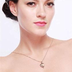 Uloveido Girls Cute White Dolphin Pendant Necklace for Women Silver Color Created Pearl Necklace for Mom Girlfriend Mother Day Birthday Jewelry Gift N1076