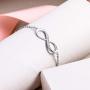 EVER FAITH 925 Sterling Silver White CZ Infinity Symbol Heart Charm Adjustable Bracelet Gift for Women