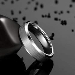 Greenpod 6MM Tungsten Carbide Engagement Ring Brushed Beveled Edge Polished Wedding Band for Men Women Engraved I Love You Always & Forever Size 6-13