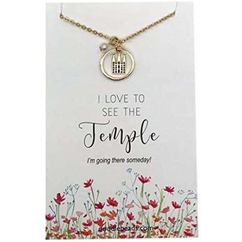Temple Necklace gold, Temple Jewelry, I Love to See the Temple with 16''-18'' chain