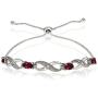 GemStar USA Sterling Silver Genuine or Synthetic Figure 8 Infinity Adjustable Bolo Bracelet