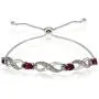 GemStar USA Sterling Silver Genuine or Synthetic Figure 8 Infinity Adjustable Bolo Bracelet