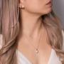 A+O Bridesmaid Jewelry Gift - Freshwater Pearl Stud Earrings or Necklace in Silver, Yellow Gold, Rose Gold