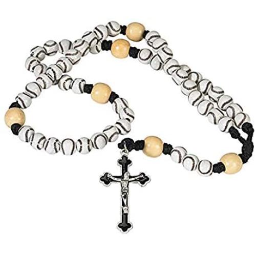 CB Athlete Protection Baseball (Softball) Shape Bead 20 Inch Corded Athletic Wear Sports Rosary