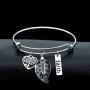 Uloveido Mustard Seed Faith Tree Bangle Bracelet, Stainless Steel, with Glass Charm Bottle Case Y757
