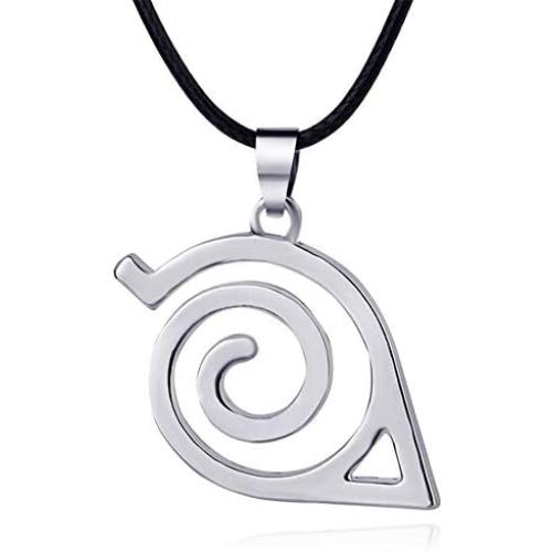 AILUOR Naruto Pendant Necklace, Naruto Red Cloud Necklace Cartoon Naruto Leaf Village Symbol Logo Cosplay Pendant Necklace Naruto Anime Cosplay Jewelry for Women Men