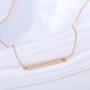 Frodete Romantic Silver Custom Bar Stick Necklace Pendant Clavicle Chain Necklace Women Men Jewelry DIY Gift