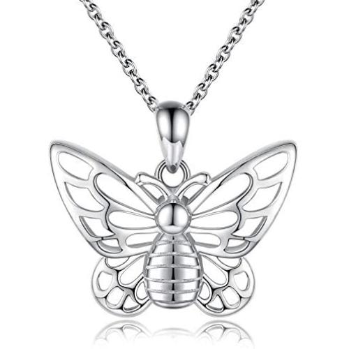 Sterling silver Urn Butterfly Cremation Necklace for Ashes S925 Memorial Pendant Urn Ashes Jewelry Gift for Loss of a Loved One