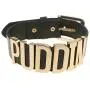 Coolcoco Adjustable Fashion High Neck Black Belt Letter Gold Puddin Choker Necklace Collar for Women Girls Adult Kids Prime (About 1.2 Inch Width) Coolcoco Adjustable Fashion High Neck Black Belt Letter Gold Puddin Choker Necklace Collar for Women Girls Adult Kids Prime (About 1.2 Inch Width)