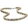 Jstyle Stainless Steel Male Chain Necklace Byzantine Bracelet for Men Jewelry Sets 8.5 Inch Bracelet