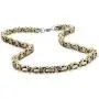 Jstyle Stainless Steel Male Chain Necklace Byzantine Bracelet for Men Jewelry Sets 8.5 Inch Bracelet