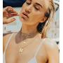 PEARLADA Razor Blade Pendant Necklace for Women and Men 18K Gold Chunky Box Chain Necklace Adjustable Hip Hop Punk Rock Dog Tag Necklace