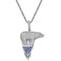 Moca Jewelry Iced Out Glacier Polar Bear Pendant 18K Gold Plated Chain Bling CZ Simulated Diamond Hip Hop Necklace for Men Women