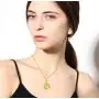 Gold Hexagon Initial Necklace for Girl,Letter A-Z Personlized Name Jewelry Engraved Alphabet Necklace for Teen Girls