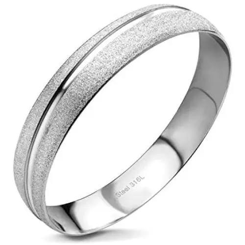 555Jewelry Womens Stainless Steel Two Tone Glitter Swirl Fashion Bangle Bracelet 555Jewelry Womens Stainless Steel Two Tone Glitter Swirl Fashion Bangle Bracelet