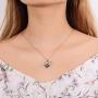 ACJNA 925 Sterling Silver Panda Bear Necklace Bamboo Heart Pendant Engraved I Love You Forever Women Jewelry