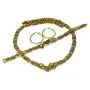 SPARKLE XOXO Gold Tone I Love You Hugs and Kisses Stainless Steel Stampato Necklace Bracelet Earrings Set Gold Tone 18 Inches Length Round Hoops
