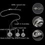 BriLove Women 925 Sterling Silver Dancing CZ Round Spiral Swirl Pendant Necklace Dangle Earrings Set Clear