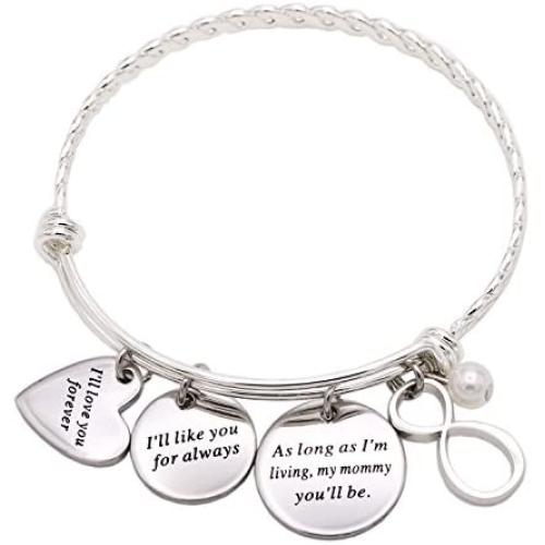Mothers Day Gifts for Mom from Son Daughter Mom Bracelet Ill Love You Forever Mothers Day Jewelry Gift