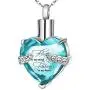 XIUDA Birthstone Crystal Urn Necklace Heart Memorial Keepsake Pendant Ash Holder Cremation Jewelry for Ashes XIUDA Birthstone Crystal Urn Necklace Heart Memorial Keepsake Pendant Ash Holder Cremation Jewelry for Ashes