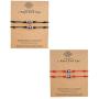 4Pcs Lucky 7 Knots Red String Evil Eye Bracelet Handmade Adjustable Rope Corded Braide Amulet Protection Bracelet for Women Men Boy Girl Good Luck Message Card Friendship Jewelry Gift