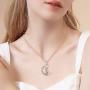 EJALEN Sterling Silver Couples Necklace - I Love You to The Moon and Back Necklace Lovers Jewelry Gifts Valentines Day, Anniversary and Birthday for Girlfriend,Wife and Women