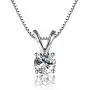 AINUOSHI 1 Carat Sterling Silver Round Cut Cubic Zirconia Solitaire Pendant Necklace AINUOSHI 1 Carat Sterling Silver Round Cut Cubic Zirconia Solitaire Pendant Necklace