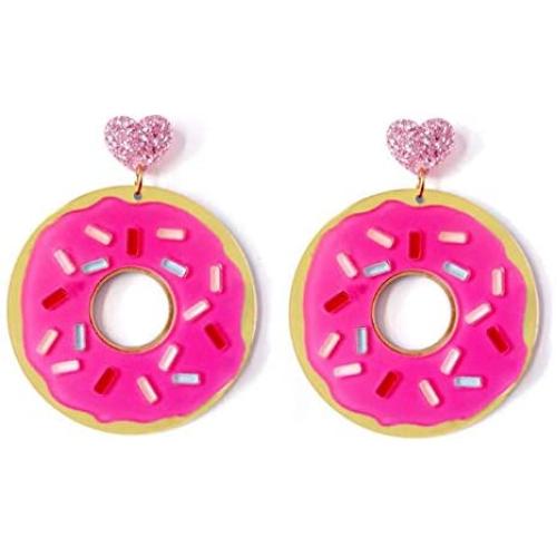 YIZHEN Exaggerate Acrylic Donut Ice Cream Dangle Earring For Women Girls