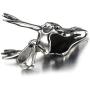 Xusamss Punk Titanium Steel Deer Head Pendant Skull Necklace With 24'' Chain
