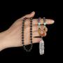 Jovivi Natural 7 Chakras Healing Crystals Necklace Wire Wrapped Clear Quartz Tree of Life Pendant Healing Pointed Reiki Energy Balancing