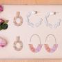 Duufin 20 Pairs Acrylic Earrings Statement Earrings Resin Drop Dangle Mottled Acrylic Hoop Earrings Polygonal Bohemian Earrings Fashion Jewelry Earrings for Women Girls