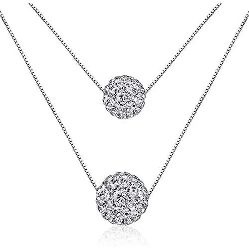 Kasima Womens Multi-Layer Double Full Diamond Crystal Balls Pendant Necklace/Drop Earrings/Jewelry Set Kasima Womens Multi-Layer Double Full Diamond Crystal Balls Pendant Necklace/Drop Earrings/Jewelry Set