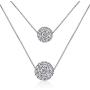 Kasima Womens Multi-Layer Double Full Diamond Crystal Balls Pendant Necklace/Drop Earrings/Jewelry Set