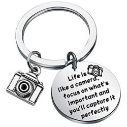 FUSTMW Photographer Gift Camera Charm Keychain Wedding Photographer Gift Camera Jewelry Gifts for Videographer Inspirational Gift