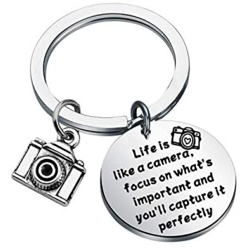 FUSTMW Photographer Gift Camera Charm Keychain Wedding Photographer Gift Camera Jewelry Gifts for Videographer Inspirational Gift