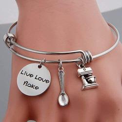 Gzrlyf Baker Charm Bracelet Baking Bracelet Baker Graduation Gift Cook Charm Bracelet Pastry Chef Jewelry Kitchen Gift Baking Gift