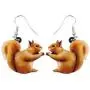 NEWEI Acrylic Cartoon Gold Squirrel Earrings Dangle Drop For Women Kids Animal Ornaments Jewelry Gift Charm