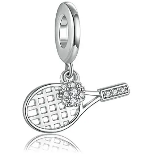 FOREVER QUEEN Women Tennis Charm for Charms Bracelet and Necklace, 925 Sterling Silver Tennis Ball Charms Tennis Racket Charm Sport Dangle Charm Bead CZ Pendant for Women Girl Jewelry Gift FQ00011 FOREVER QUEEN Women Tennis Charm for Charms Bracelet and Necklace, 925 Sterling Silver Tennis Ball Charms Tennis Racket Charm Sport Dangle Charm Bead CZ Pendant for Women Girl Jewelry Gift FQ00011