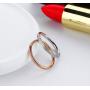 MgTree 2mm Rose Gold and Silver 2PCS a Set Stainless Steel Sand Blast Finish Engagement Rings for Women Girls, Sizes 4 to 10