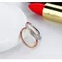 MgTree 2mm Rose Gold and Silver 2PCS a Set Stainless Steel Sand Blast Finish Engagement Rings for Women Girls, Sizes 4 to 10