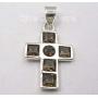 SilverStarJewel Smoky Quartz tcw 2.9 Cross Necklace Pendant 1.2'' Sterling Silver