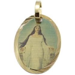 Virgen Del Mar Medalla - Our Lady of The Sea Medal 14k Gold Plated Medal with 18 Inch Chain
