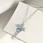 UCADRIT Angel Cross Necklace for Women 925 Sterling Silver with March Birthstone Guardian Angel Jewelry Gifts for Women UCADRIT Angel Cross Necklace for Women 925 Sterling Silver with March Birthstone Guardian Angel Jewelry Gifts for Women