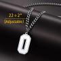 ChainsPro Men/Women Stunning Monogram Letter Necklace, A to Z Initial Charm with Chain-22+2''-Adjustable, 316L Stainless Steel/Gold Plated/Black (Send Gift Box)