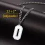 ChainsPro Men/Women Stunning Monogram Letter Necklace, A to Z Initial Charm with Chain-22+2''-Adjustable, 316L Stainless Steel/Gold Plated/Black (Send Gift Box)