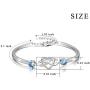 AOBOCO 925 Sterling Silver Infinity Endless Love Bracelet - I Love You Forever Series Adjustable 6-8 in Bracelet with Crystals from Austria Jewelry Gift for Women Girls