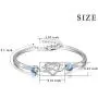 AOBOCO 925 Sterling Silver Infinity Endless Love Bracelet - I Love You Forever Series Adjustable 6-8 in Bracelet with Crystals from Austria Jewelry Gift for Women Girls