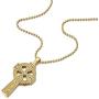 COOLSTEELANDBEYOND Stainless Steel Mens Celtic Cross Pendant Necklace with 23.6 in Ball Chain