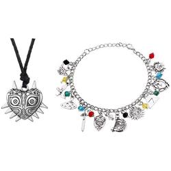 Winssi Zelda Bracelets Charms and Zelda Necklace for Fans Cosplay Costume Jewelry