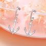 SILVER MOUNTAIN 925 Sterling Silver Cubic Zirconia Anchor Dangle Earrings for Women Girls